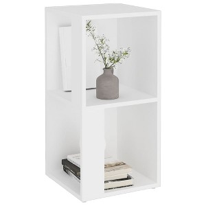 CLIHOME 2-Tier Side End Table Corner Cabinets Bedside Sofa Table With Storage Shelves - 1 of 4