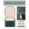 Travel Jewelry Organizer with 6 Clear Velvet Bags, Portable Zipper Pouch Case for Women, Green - 4 of 4