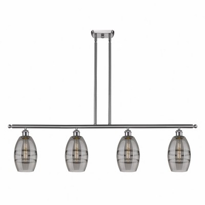Vaz - 4 Light Stem Hung Island In Industrial Style-8.63 Inches Tall and 48 Inches Wide