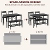 Dining Table and Chairs Set of 4 with Metal Frame, Includes Bench and 2 Chairs, Kitchen and Dining Room Furniture for Apartments, Restaurants, Pubs - 3 of 4