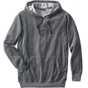 KingSize Men's Big & Tall Tall Velour Long-Sleeve Pullover Hoodie - 1 of 2
