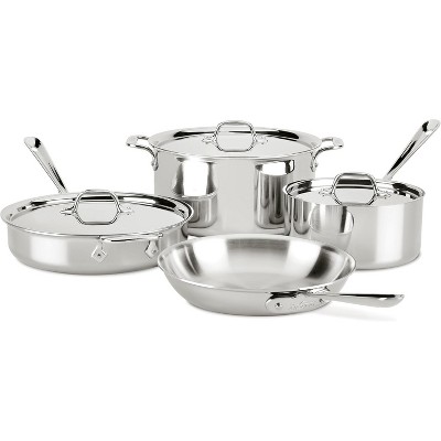 All-Clad D3 3 Ply Stainless Steel Cookware Set 7 Piece