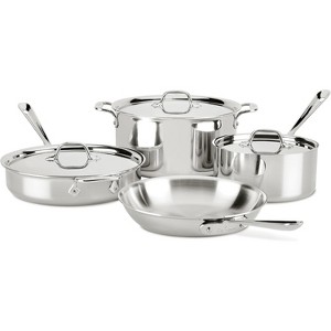All-Clad D3 3 Ply Stainless Steel Cookware Set 7 Piece - 1 of 4