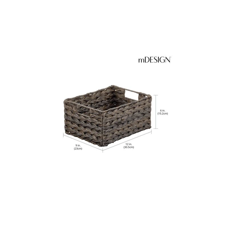 mDesign Woven Farmhouse Pantry Food Storage Bin Basket Box, 4 of 9
