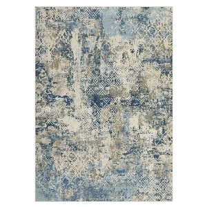 Area Rug with Rubber Backing Machine Washable Rug Modern Abstract Low Pile Rugs Foldable Stain Resistant Indoor Carpet for Living Room Bedroom - 1 of 4