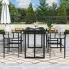 5-Piece Outdoor Dining Set, High Seat Dining Armrest Chair with Iron Table, Dining Chairs with Iron Frame and Foam Cushions-Coolbibila - 2 of 4
