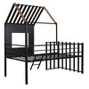 PAGED Metal Housebed Loft Bed Bunk Bed, Twin Size Bed Frame with Ladder and Guardrail for Kids, Teens, Ample Under-bed Space - 4 of 4