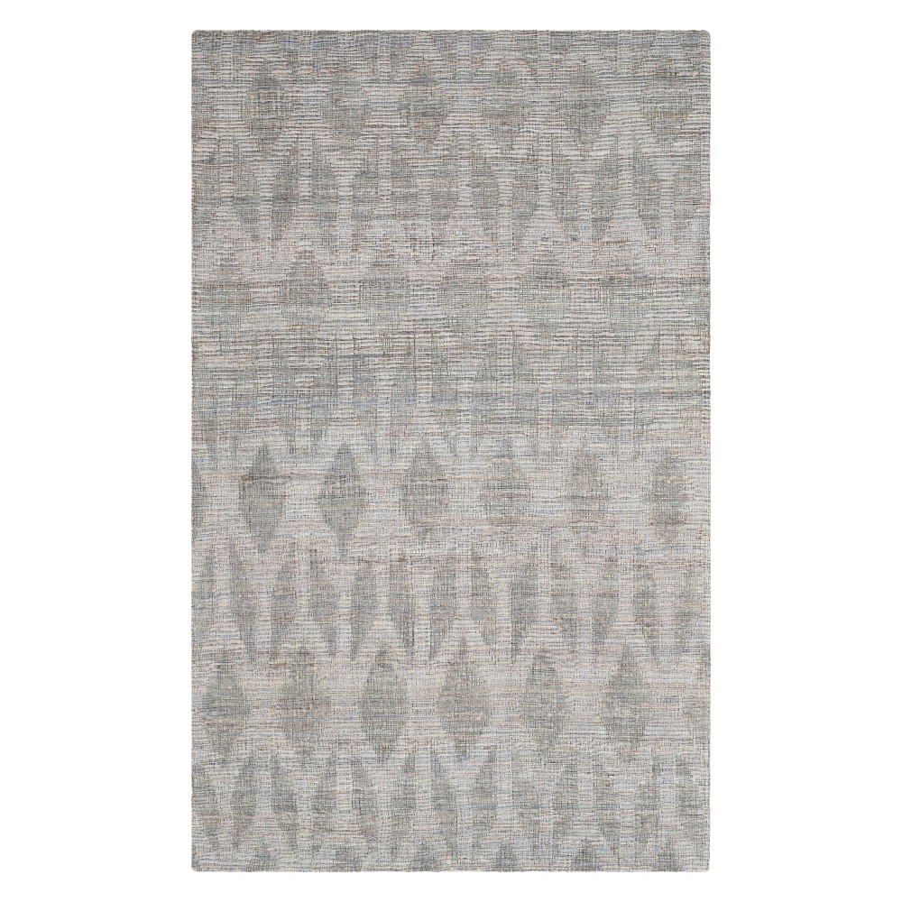  Geometric Design Accent Rug Gray/Gold
