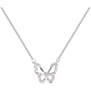Butterfly Necklace - Rhinestone Pendant Necklaces for Women Butterflies Charm for Valentine's Day Women Teen Girl Party Statement Dress Sweater - 1 of 4