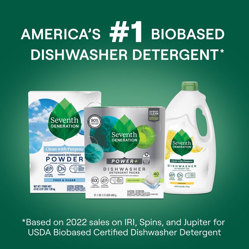 Seventh Generation Fresh Citrus Natural Power + Dishwasher Detergent Packs, 6 of 10