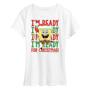 Women's - SpongeBob SquarePants - I'm Ready For Christmas Short Sleeve Graphic T-Shirt - 1 of 4