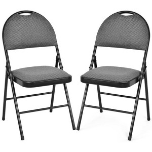 ADILE Folding Chairs Set, Non-Slip Footpads, Commercial Guest Chairs, Pack of 2 - 1 of 3