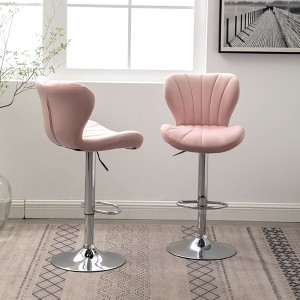 NicBex Dining Chairs Set of 2 Stool Upholstered Chair Airlift Adjustable Swivel Barstool with low-back style for Kitchen, Home Bar - 1 of 4