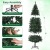 Jojoka Pre-Lit Pencil Christmas Tree with 250 Color Changing Lights, 6ft Hinged Slim Artificial Xmas Tree for Home Office Party Holiday Decoration - 4 of 4