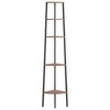 vidaXL 5-Tier Corner Shelf Dark Brown and Black 17.9 in.x12.4 in.x70.9 in. - 3 of 4