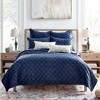Navy Velvet Euro Sham - Set of 2  - Levtex Home - 3 of 3