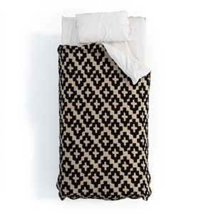 Deny Designs Twin/ Twin Extra Long Holli Zollinger Linen Comforter and Pillow Sham Black - 1 of 4