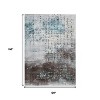 Teal Blue And Brown Geometric Washable Indoor Outdoor Area Rug - 3 of 4