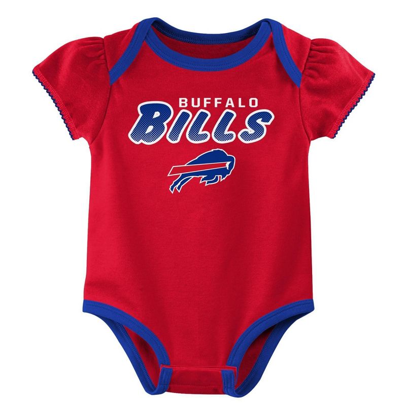 NFL Buffalo Bills Baby Girls&#39; Onesies 3pk Set, 3 of 5
