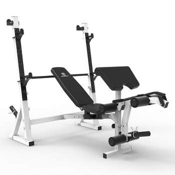 GORILLA SPORTS® Weight Bench - with Adjustable Dip Station and