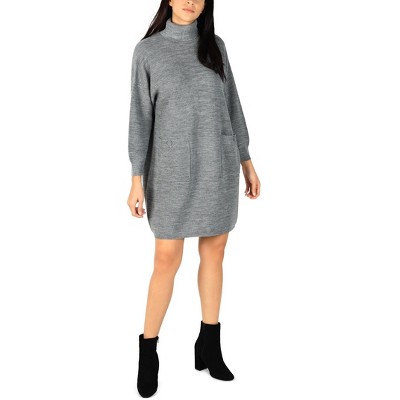 mock turtleneck shift dress