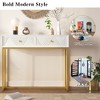 Modern Sleek Console Table Two Drawers with Stripe Design for Living Room and Entryway - 4 of 4