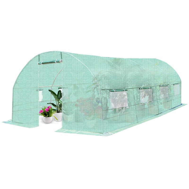 10'X6.5'X20' Walk-in Greenhouse Backyard Grow Tents Steel Frame 8 Windows, 1 of 11