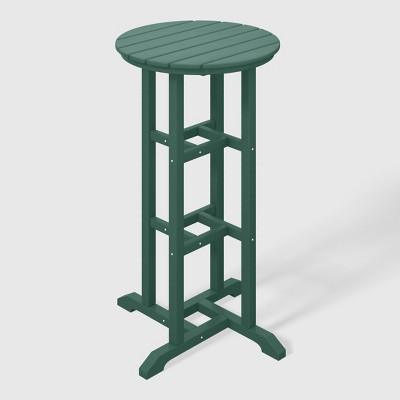 Dark Green HDPE Outdoor Bar Height Bistro Table, 42" Tall