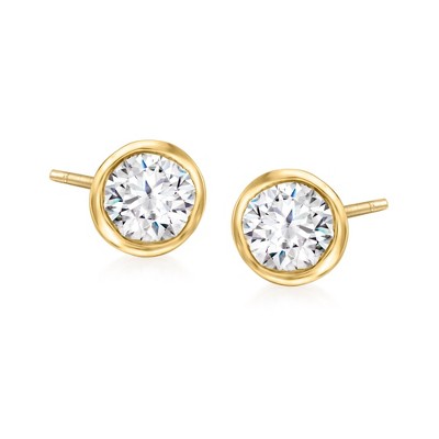 Ross-Simons 0.50 ct. t.w. Bezel-Set Diamond Stud Earrings in 14kt Yellow Gold