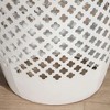 Resenkos Modern Garden Stool, Patio Stool Side Table,12.5" Steel Outdoor Side Table, Round Hollow Drum Patio End Table,White - 4 of 4