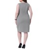 Agnes Orinda Women's Plus Size Office Club Classic Boat Neck Sleeveless Bodycon Dresses - 3 of 4