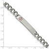 Black Bow Jewelry 8mm Stainless Steel Red Enamel Medical I.D. Curb Bracelet, 8 Inch - 3 of 4