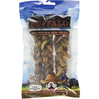 Loving Pets 6 Inch Pure Buffalo Braided Bully Sticks (3 Pack)