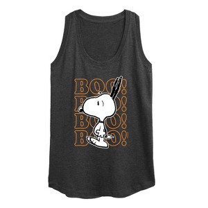 Women's - Peanuts - Boo Snoopy Scared Graphic Racerback Tank - 1 of 4