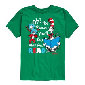 Boys' - Dr. Seuss - Oh! Places You'll Go When You Read Short Sleeve Graphic T-Shirt - 1 of 4