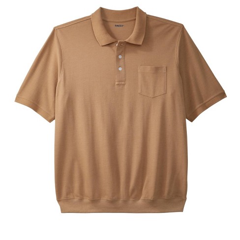 Kingsize Men's Big & Tall Banded Bottom Pocket Shrink-less Piqué Polo Shirt  - Tall - 4xl, Beige : Target