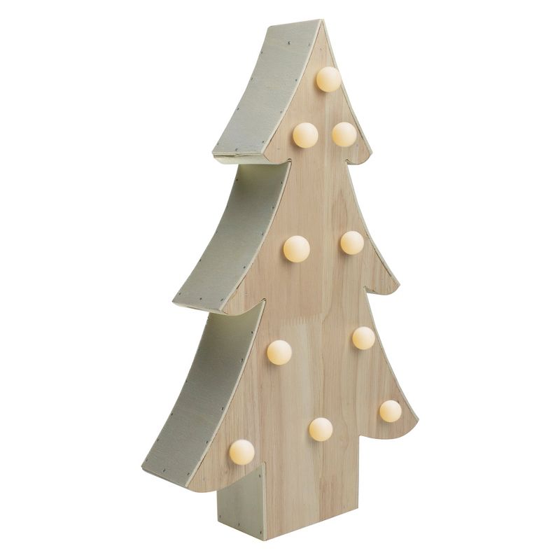 Northlight 15" Lighted 3D Wooden Christmas Tree Tabletop Decor, 3 of 6
