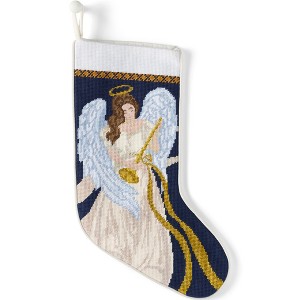 Lands' End Needlepoint  Christmas Stocking - 1 of 2