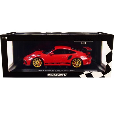 2019 Porsche 911 GT3RS (991.2) Red with Golden Wheels Limited Edition to 330 pcs Worldwide 1/18 Diecast Model Car by Minichamps