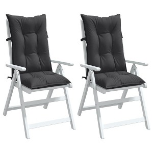 vidaXL Highback Chair Cushions 2 pcs Melange Anthracite 47.2"x19.7"x2.8" Fabric - 1 of 4