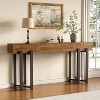 Tribesigns 63"Console Table for Entryway, Farmhouse Behind Couch Table, Sofa Table with Black Metal Frame for Living Room, Oak - 3 of 4