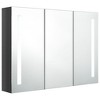 vidaXL Bathroom Cabinet White and Silver Engineered Wood 19.7x5.1x27.6 in - Shining Gray 35 x 5.5 x 24.4 in - 3 of 4