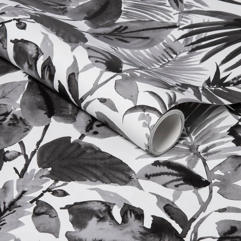 Tropical Leaves Peel Stick Wallpaper Black White Opalhouse Target