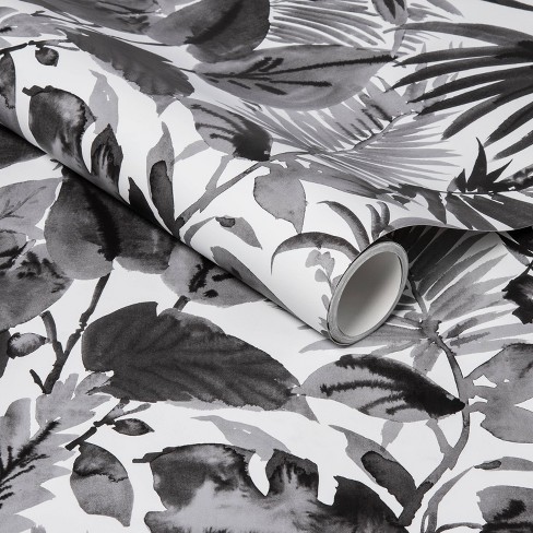 Tropical Leaves Peel & Stick Wallpaper Black/White - Opalhouse™ - image 1 of 4