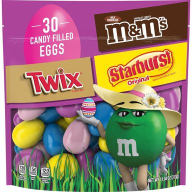 Mars M&M's, Twix, and Starburst Filled Easter Eggs Variety Pack - 11.04oz
