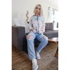 Slickblue Women's Zip-Up Hoodie with Feather and Tie-Dye Print, Plaid Hood Detail, Sage Pink, Size S-L - 3 of 4