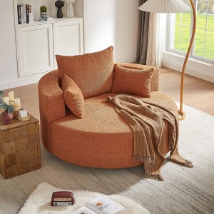 360° Swivel Chair Accent Barrel Chair Swivel Round Sofa Chair with 3 Removable Pillows for Living Room, Bedroom, Office and Hotel, Green - 1 of 4