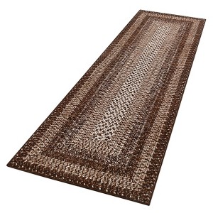 Washable Area Rugs for Living Room Soft Bedroom Rug Non Slip Modern Braided Print Rug Farmhouse Throw Rugs Low Pile Stain Resistant Carpet - 1 of 4