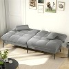 Convertible Futon Sofa Bed, Gray - 2 of 3