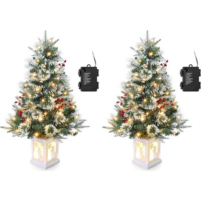 Prelit Premium Artificial Christmas Tree with LED, Mini Prelit Xmas Pine Tree for Christmas Decoration